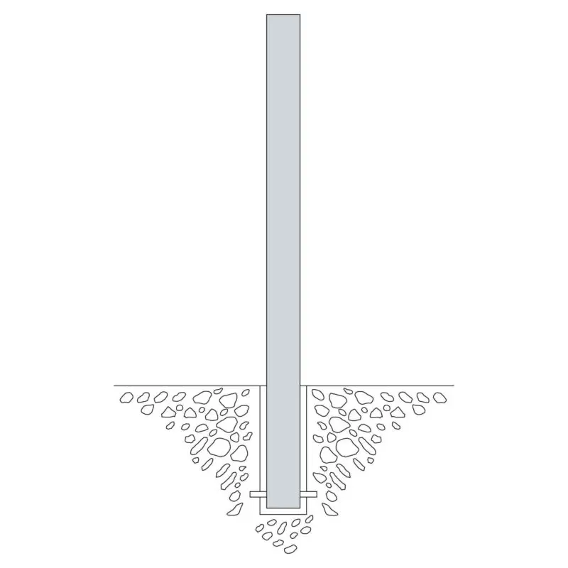 Alternative view of Bollard - Ø76mm - Concrete-In