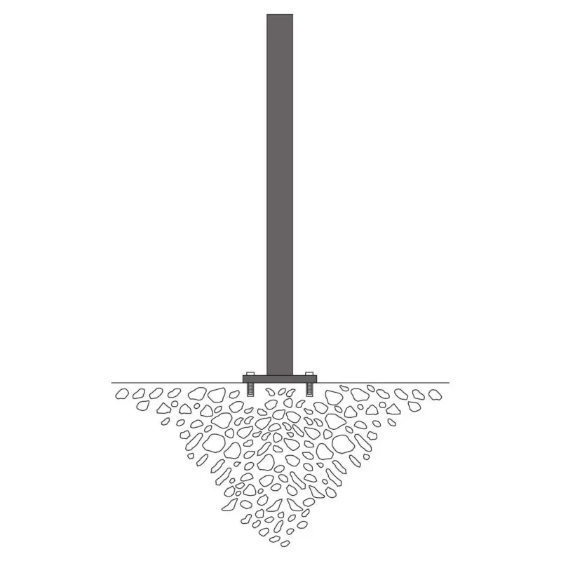 Alternative view of Bollard - 70 x 70 mm - Bolt-Down