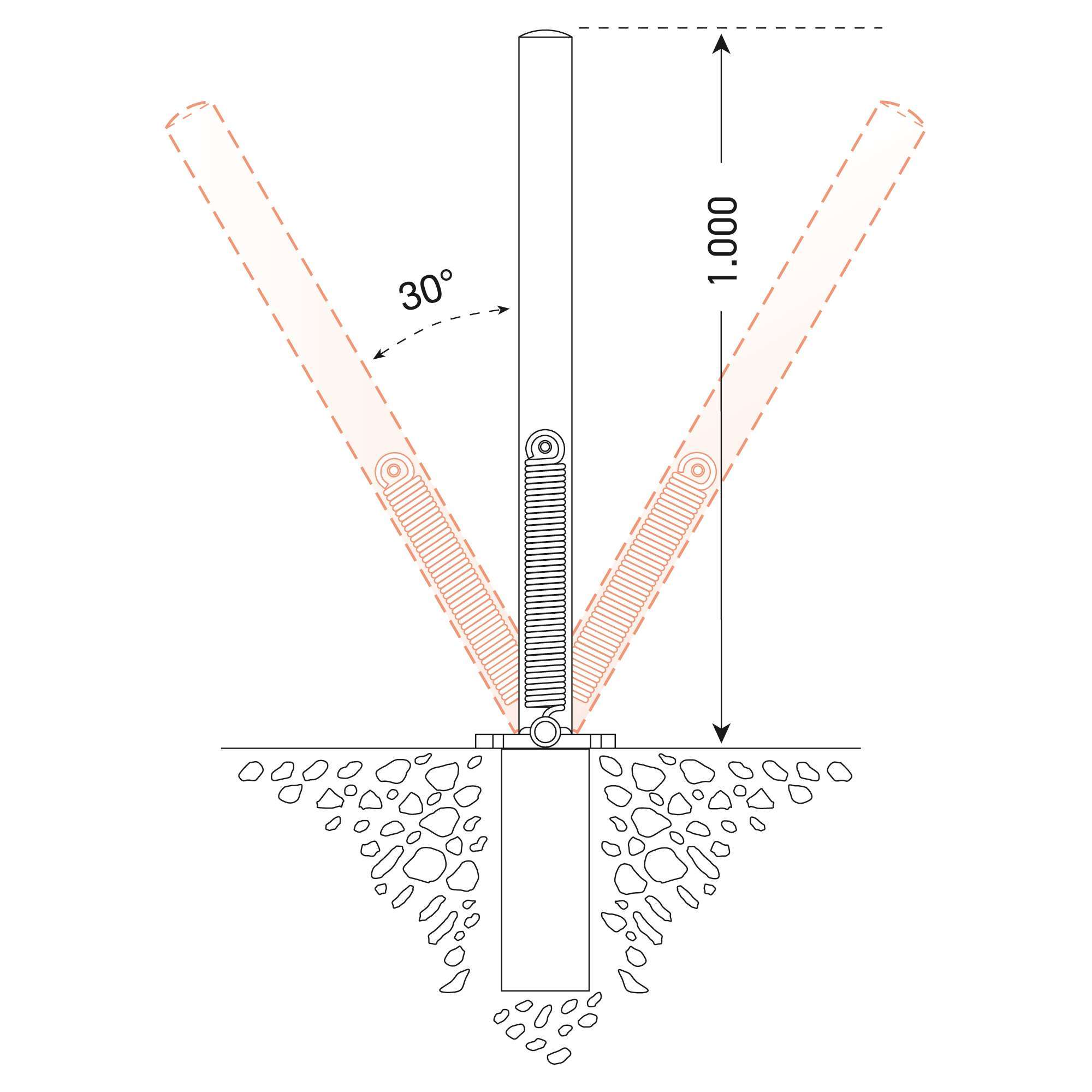 Drive-Over Bollard - Spring-Loaded - Concrete-In - Image 6