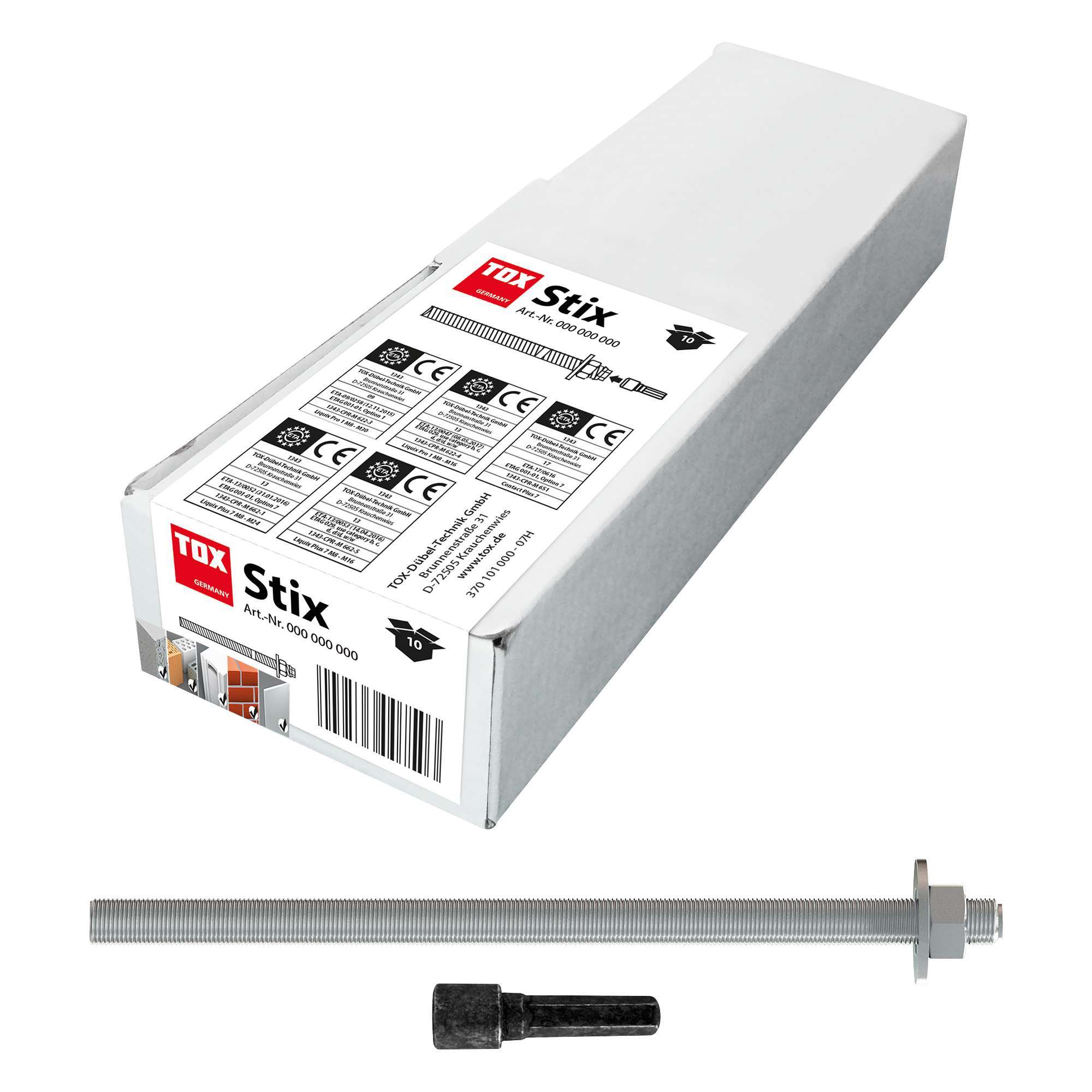 Chemical Anchor M16/190 – With Threaded Rod, Nut, Washer and Resin Cartridge / 1 pc - Image 3