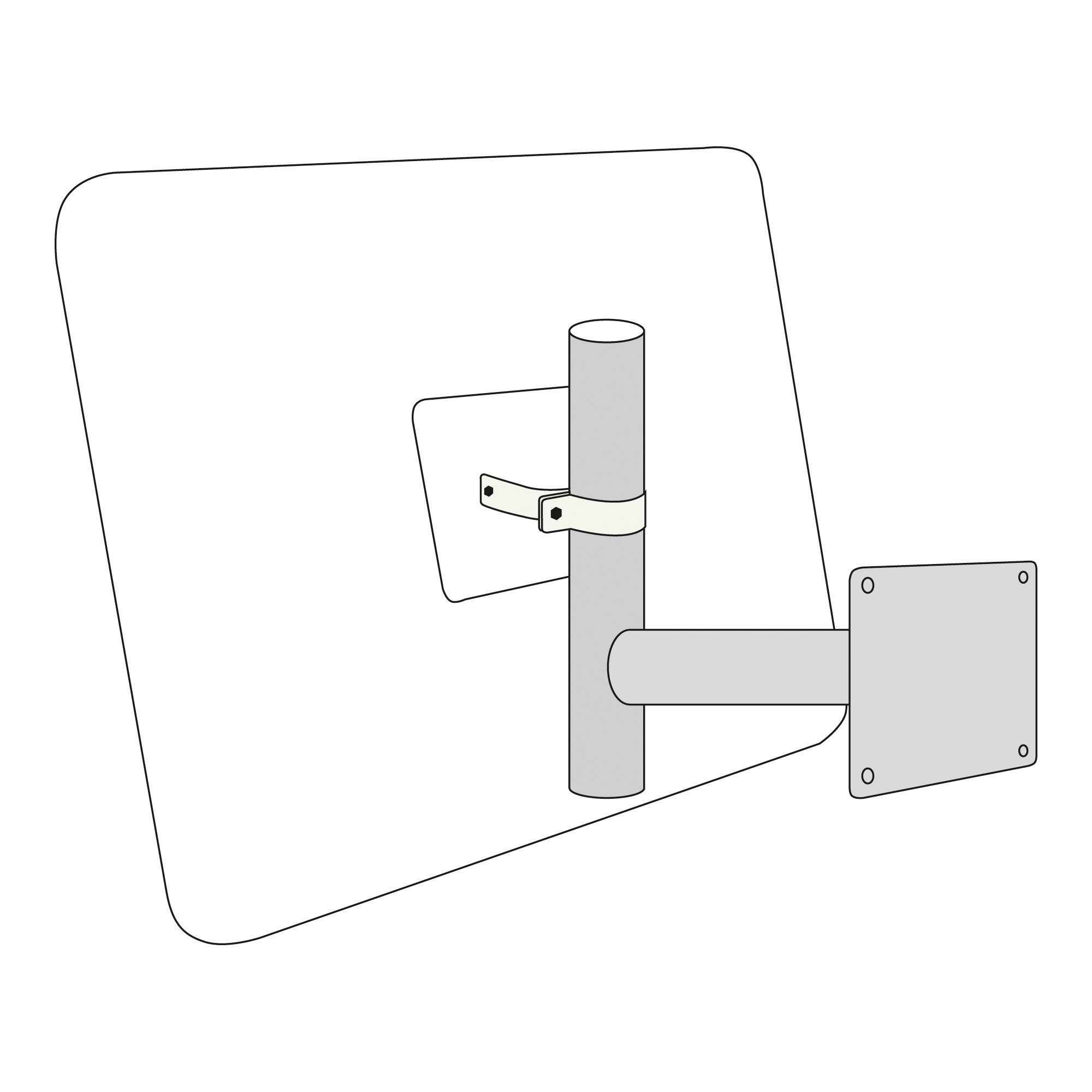 Alternative view of Wandhalterung für Verkehrsspiegel aus verzinktem Stahl – alle Größen