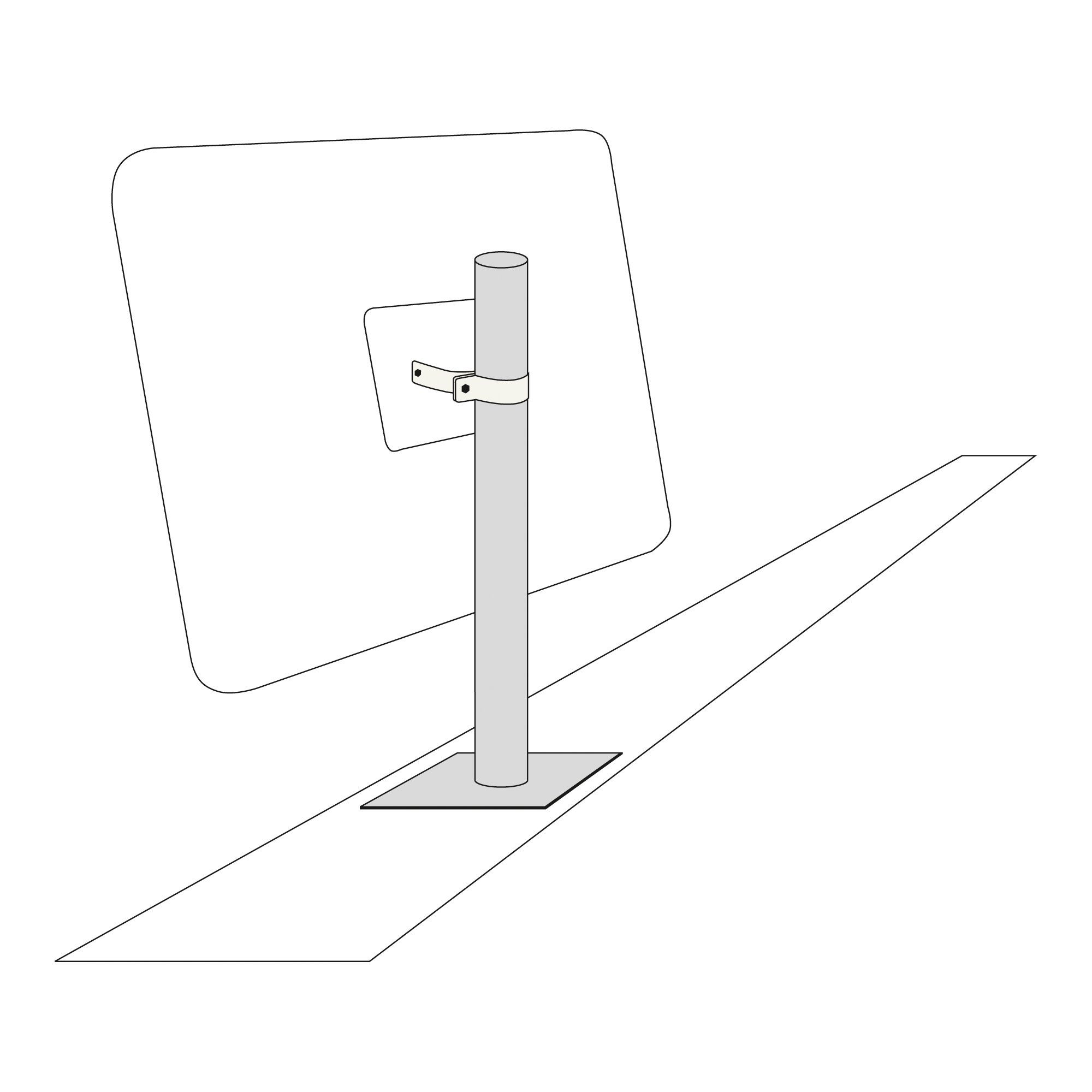 Alternative view of Wandpfosten, 1200 mm, geeignet für Verkehrsspiegel der Größe 800 x 1000 mm