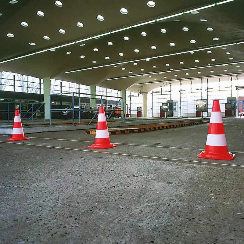 Alternative view of Fluorescent Traffic Cones