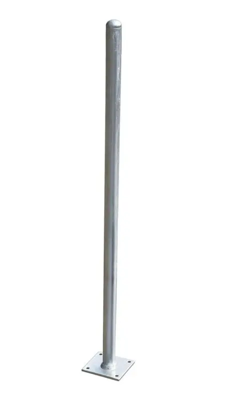 Sign Post with Base Plate - Ø60 mm - Height: 1550 mm - Galvanized / Hot-Dip Galvanized