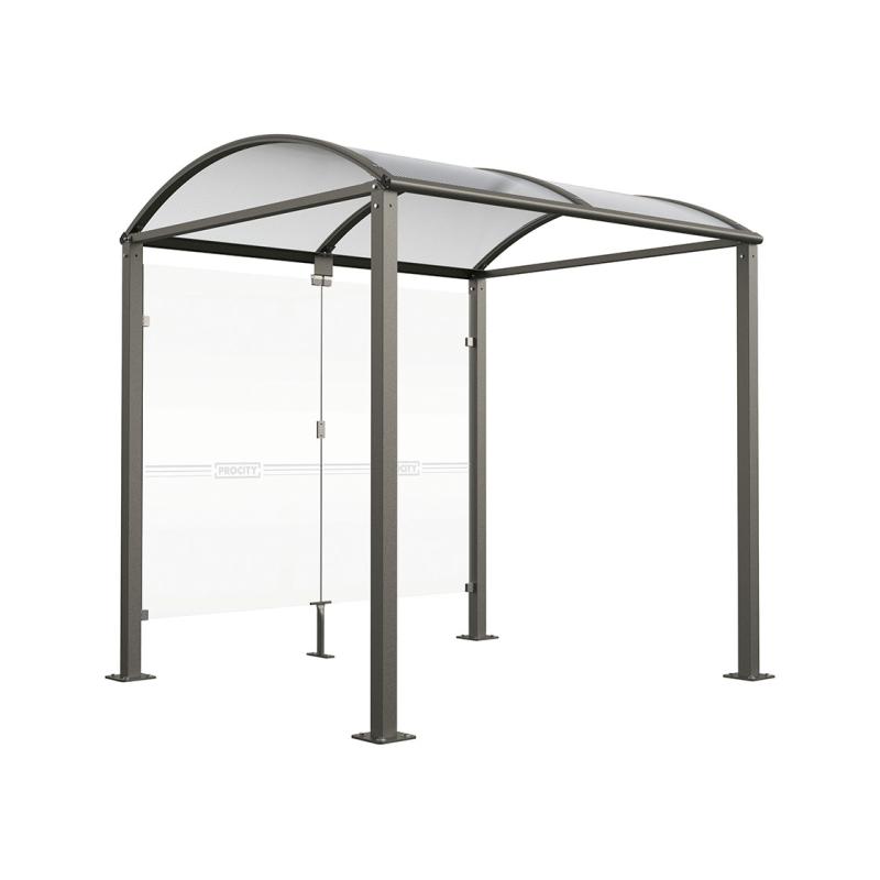 Sykkelskur med glassvegg