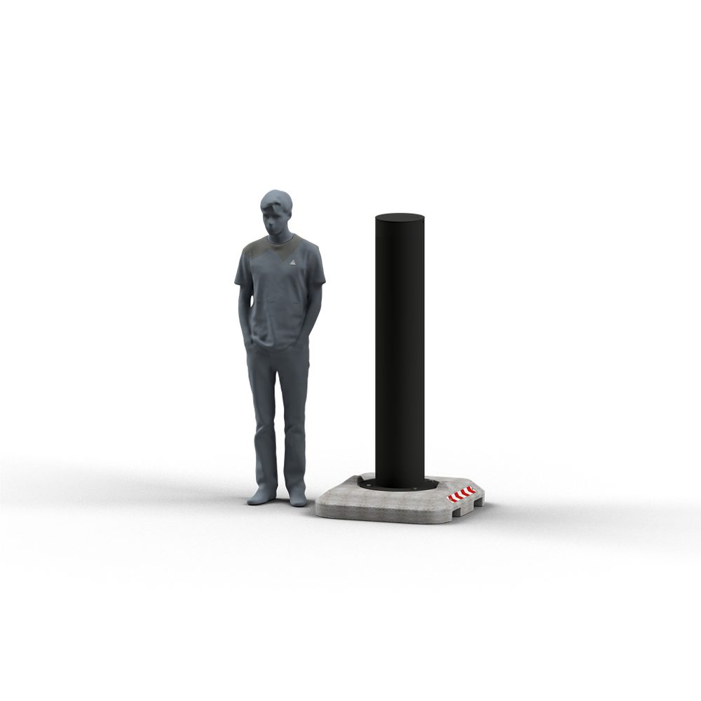 Alternative view of Flytbar pullert med massiv betonfod - 230 kg