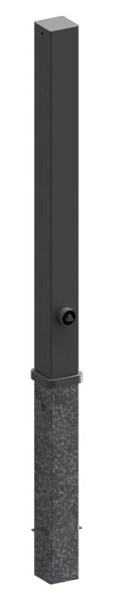 Pollare - 80 x 80 mm - Avtagbar med lås - Nedgjuten