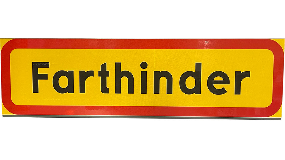 Skilt Fartbump 60x20 cm